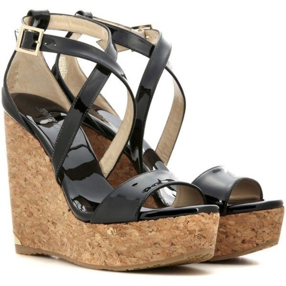JIMMY CHOO | 4.75" Wedge Patent Leather